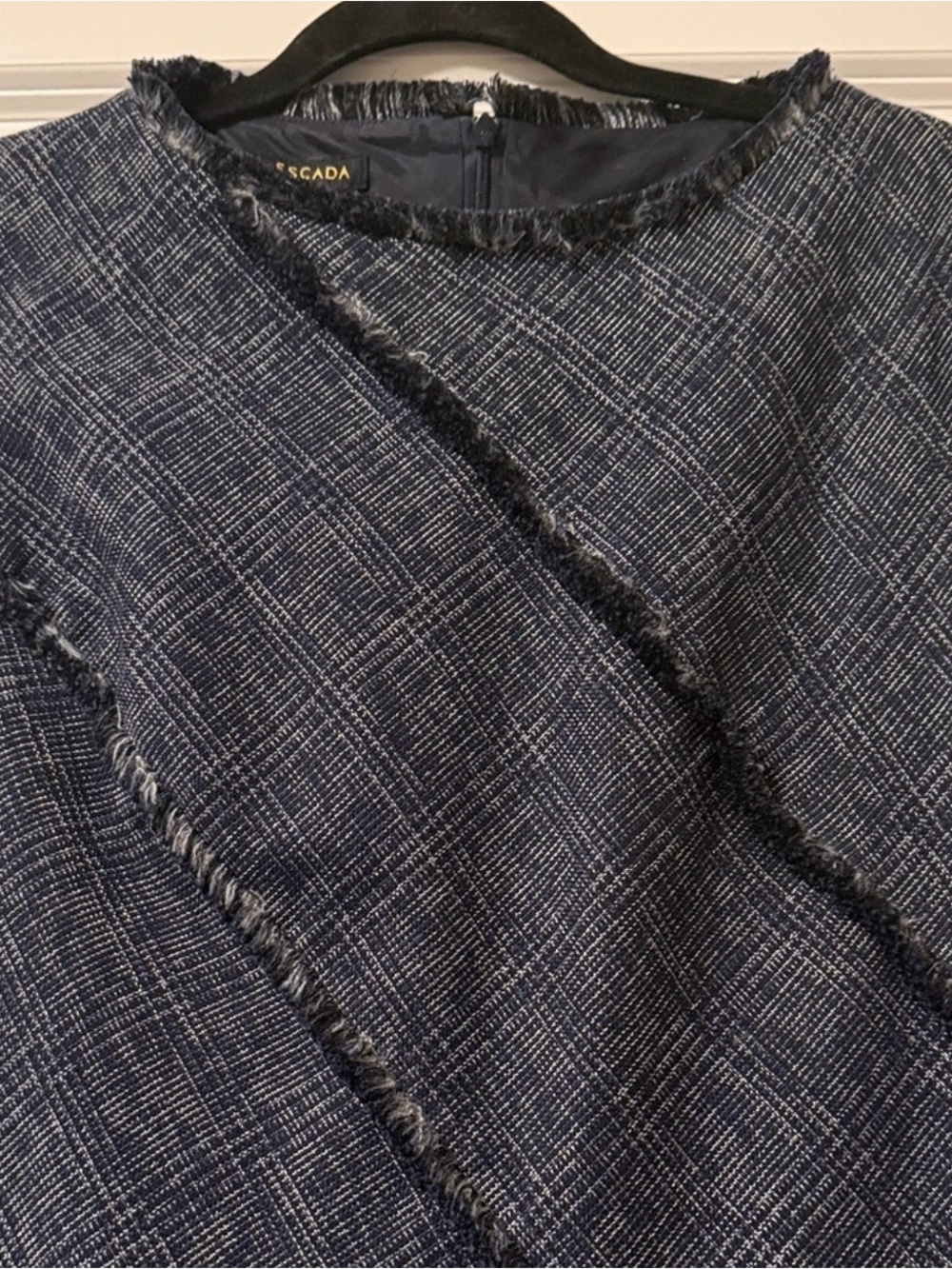 Escada Asymmetrical Navy Dress